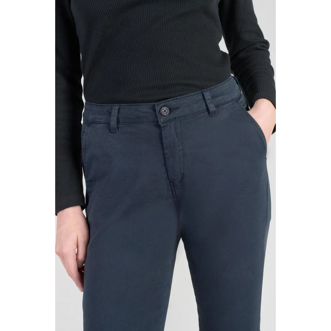 Pantalon chino Dyli4 bleu nuit en coton | 3 Suisses