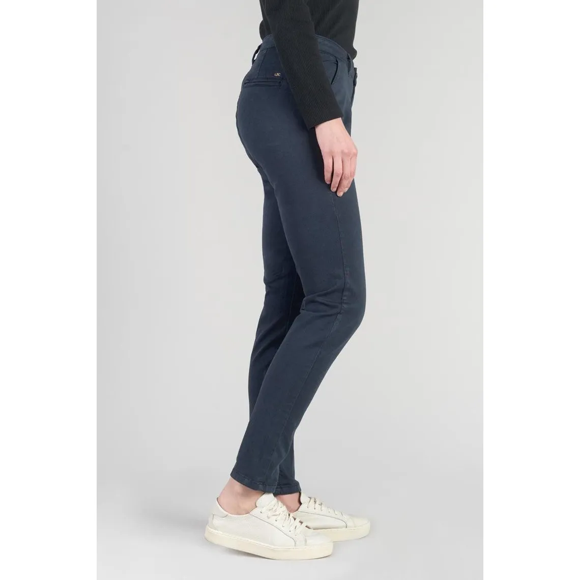 Pantalon chino Dyli4 bleu nuit en coton | 3 Suisses