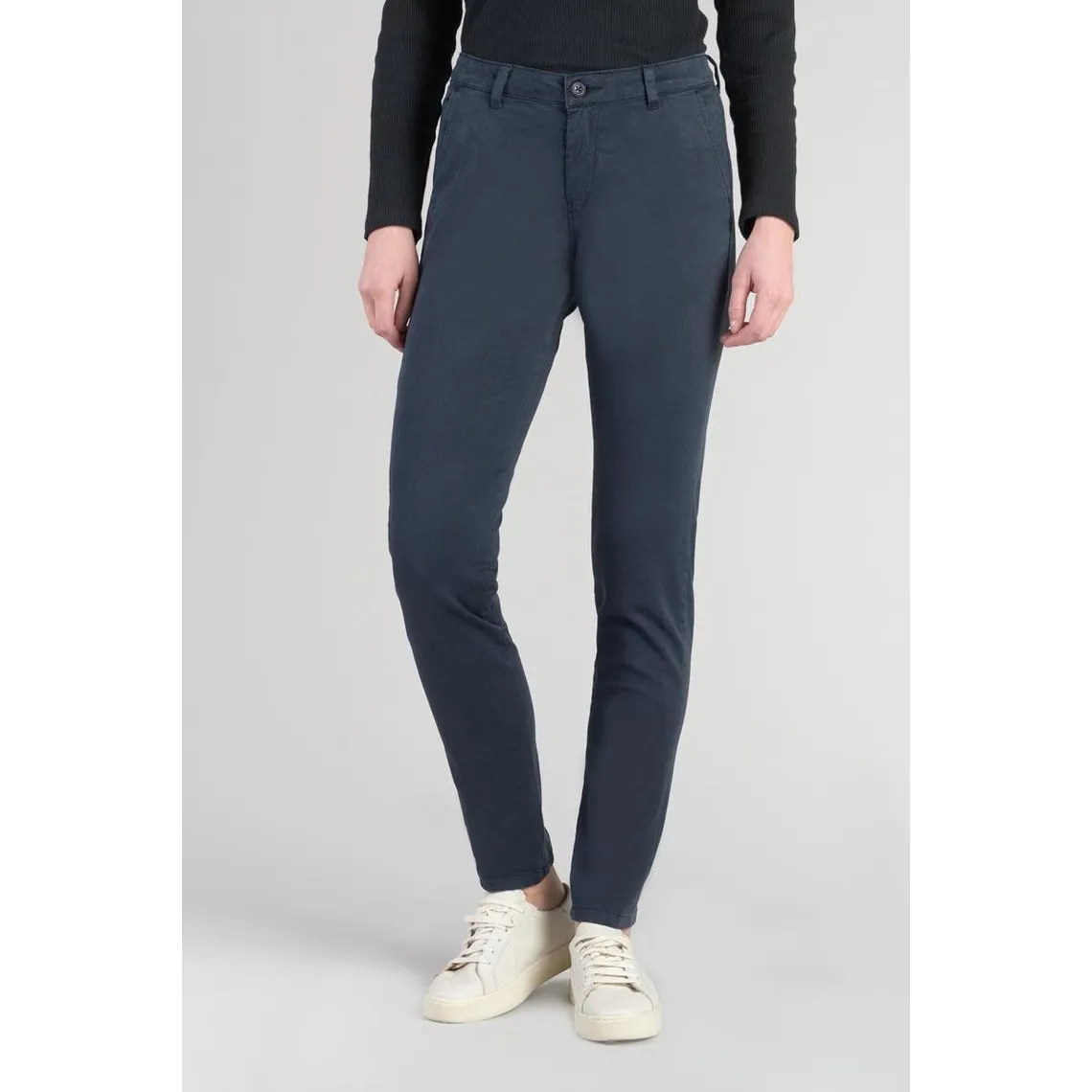 Pantalon chino Dyli4 bleu nuit en coton | 3 Suisses