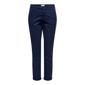 Pantalon chino fermeture par bouton taille classique bleu foncé en coton Noor | 3 Suisses