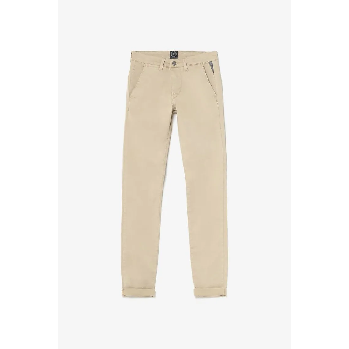 Pantalon chino Jasbo beige sable blanc en coton | 3 Suisses