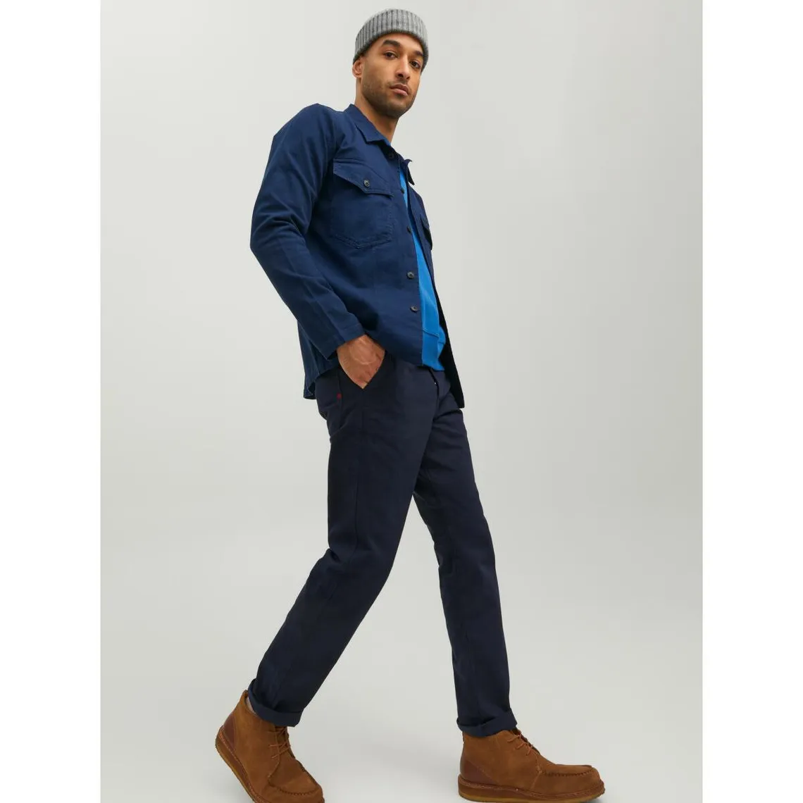 Pantalon chino Loose Fit Bleu Marine en coton Earl | 3 Suisses