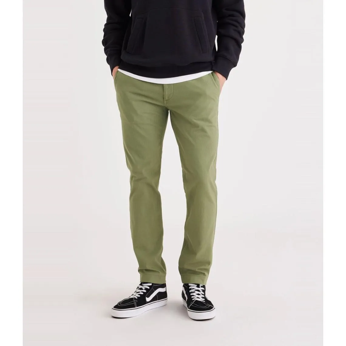 Pantalon chino skinny en coton Alpha vert | 3 Suisses