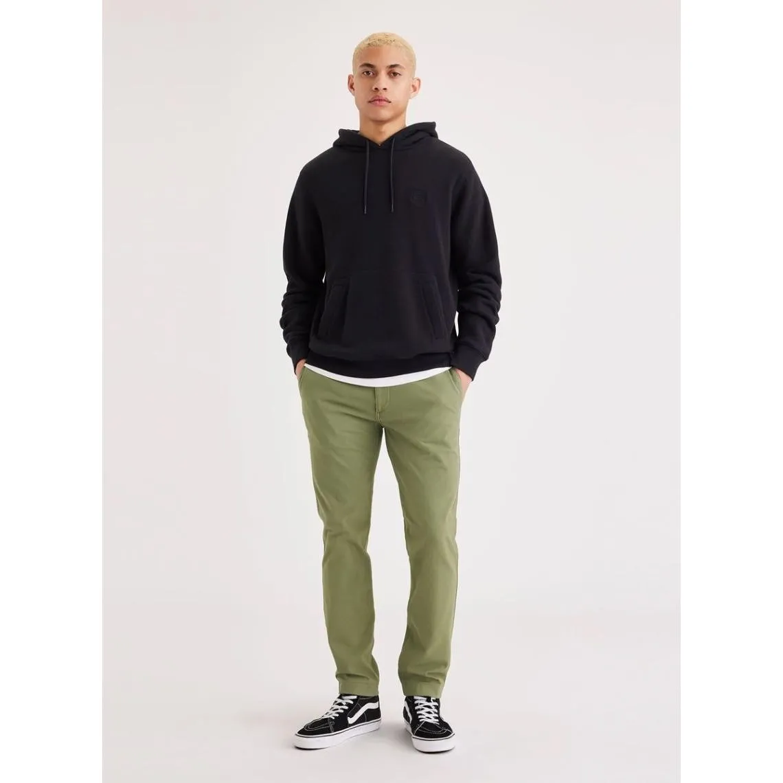 Pantalon chino skinny en coton Alpha vert | 3 Suisses