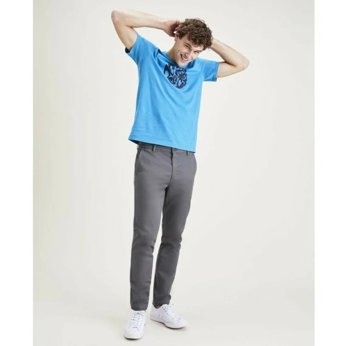 Pantalon chino skinny Original gris en coton | 3 Suisses