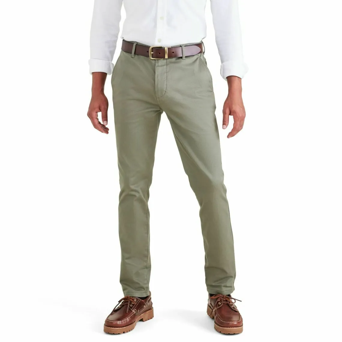 Pantalon chino skinny Original vert en coton | 3 Suisses