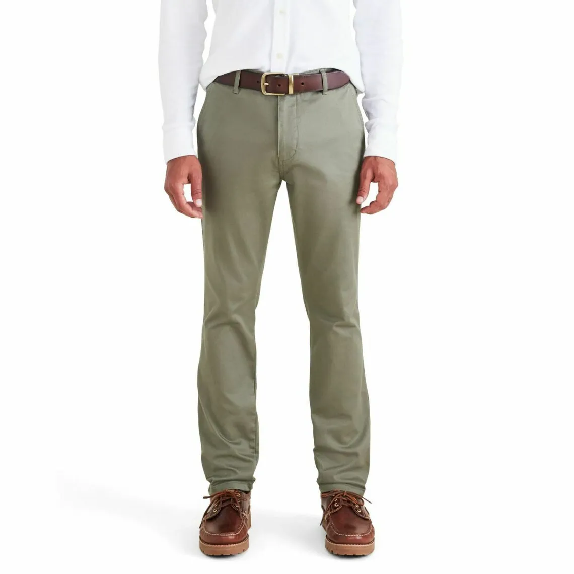 Pantalon chino skinny Original vert en coton | 3 Suisses