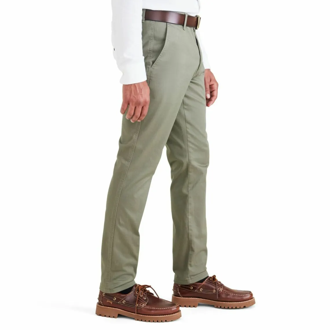 Pantalon chino skinny Original vert en coton | 3 Suisses