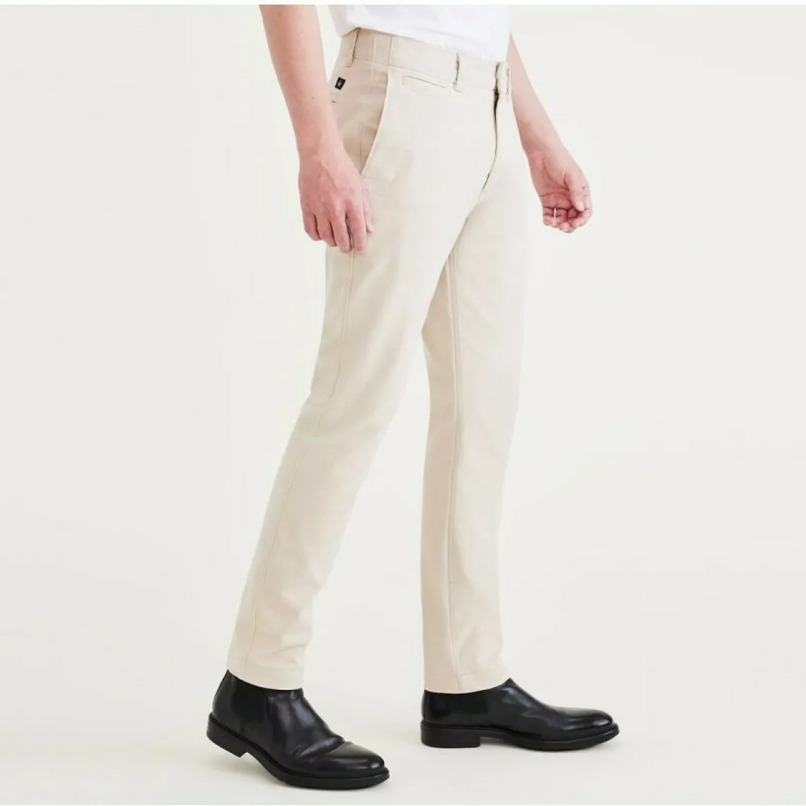 Pantalon chino slim California écru en coton | 3 Suisses