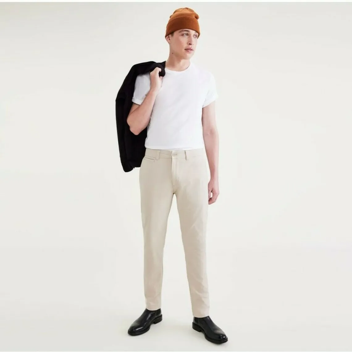 Pantalon chino slim California écru en coton | 3 Suisses