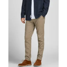 Pantalon chino Slim Fit Beige en coton Logan | 3 Suisses