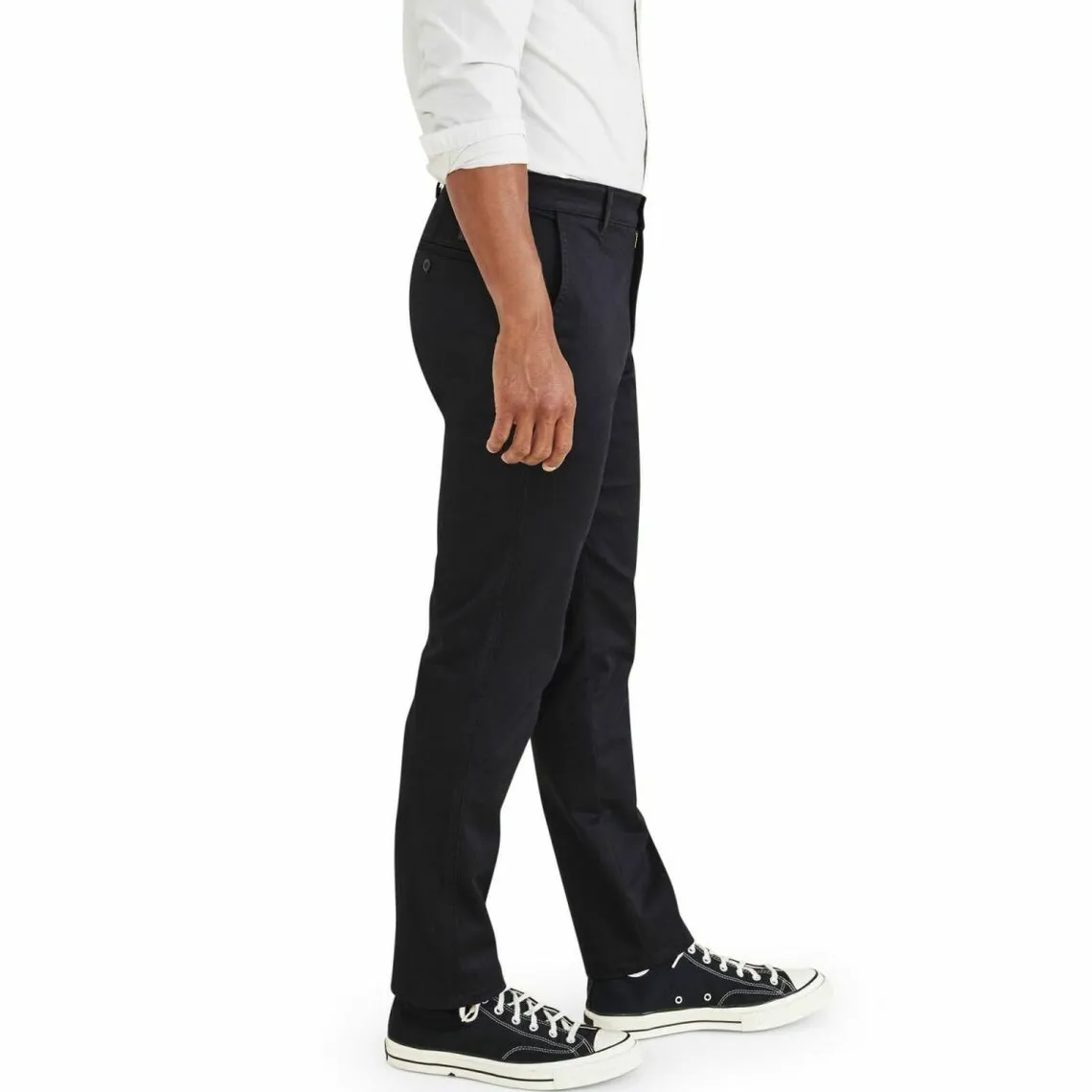 Pantalon chino slim Original noir en coton | 3 Suisses