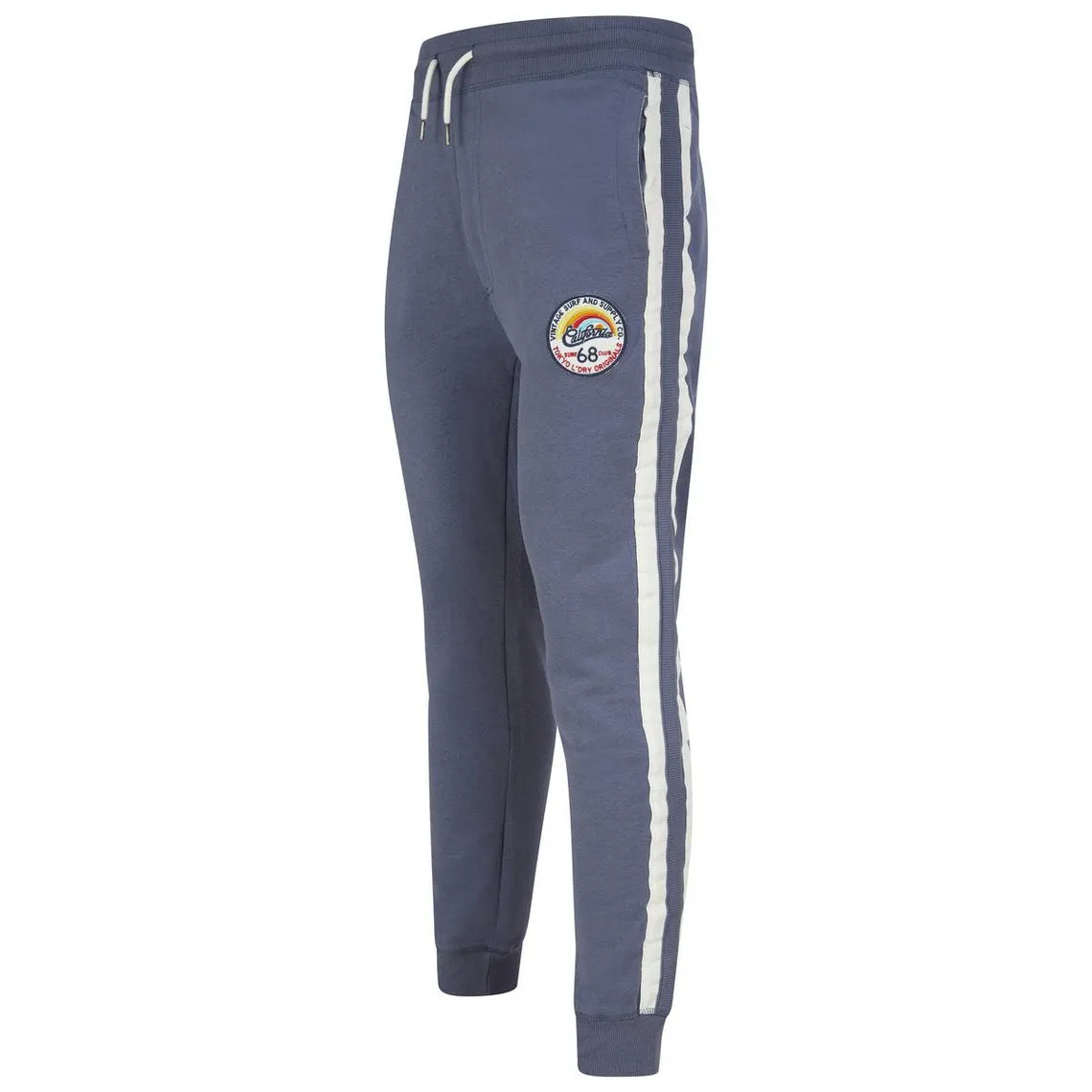 Pantalon de jogging bandes cotes gris-bleu | 3 Suisses