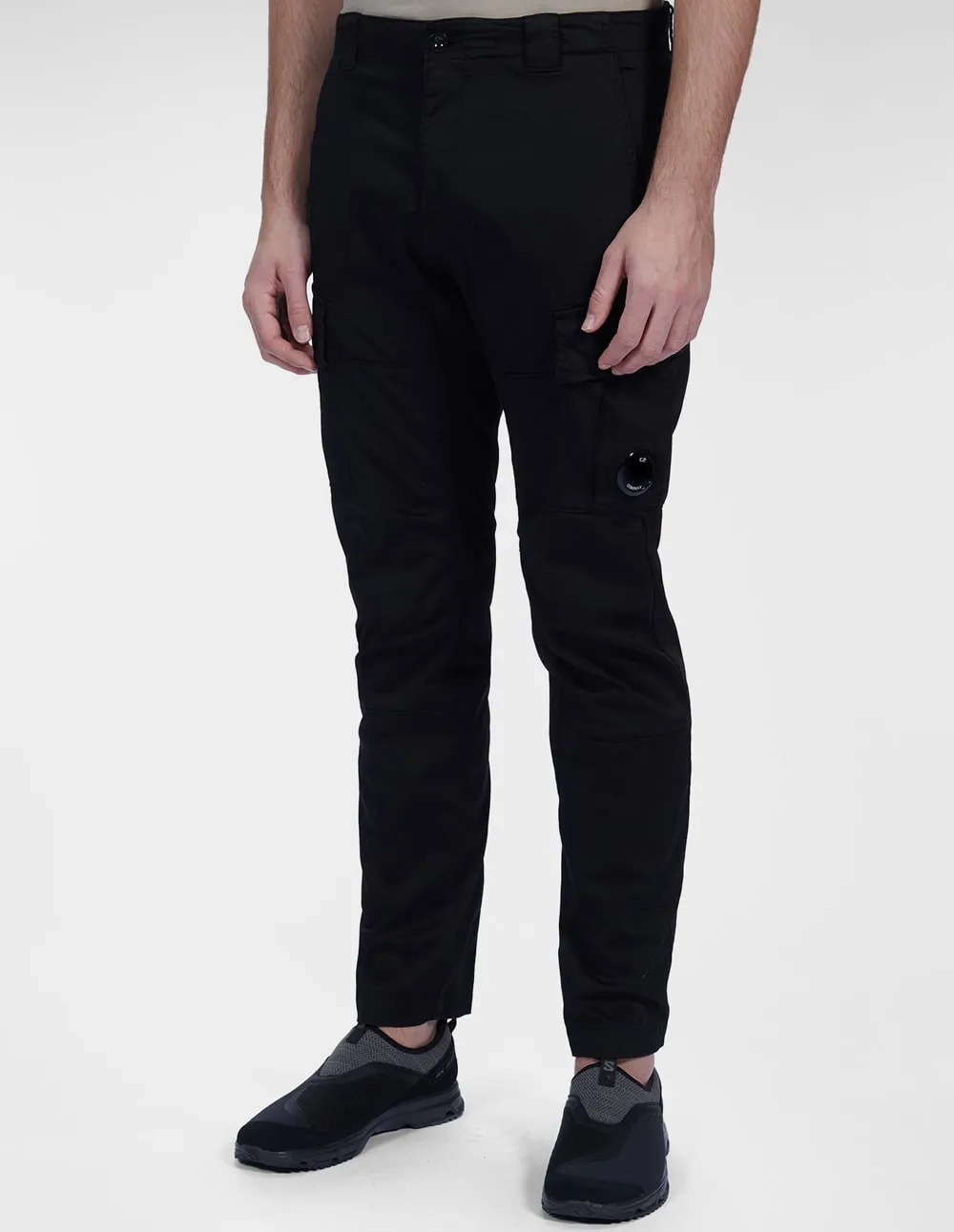 Pantalón Cargo C.P. Company Stretch Sateen Lens Negro Hombre