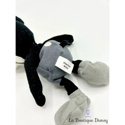 Peluche Mickey Mouse Steamboat Willie Disney noir gris 25 cm