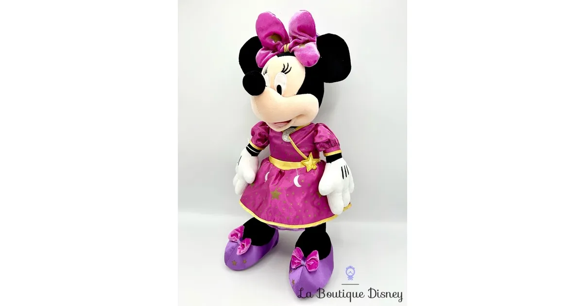 Peluche Minnie Mouse Magic on Parade Disneyland Paris Disney robe rose lune étoile 48 cm