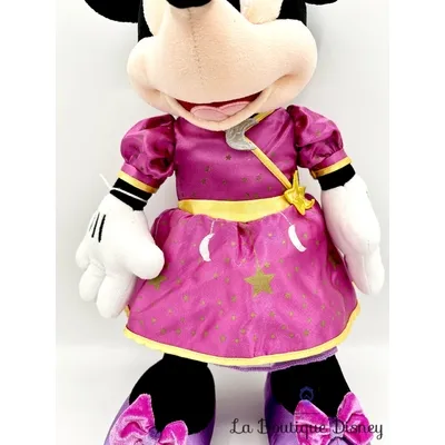 Peluche Minnie Mouse Magic on Parade Disneyland Paris Disney robe rose lune étoile 48 cm