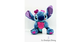 Peluche Stitch Ur Cute Saint Valentin Disney Store coeur rose 30 cm