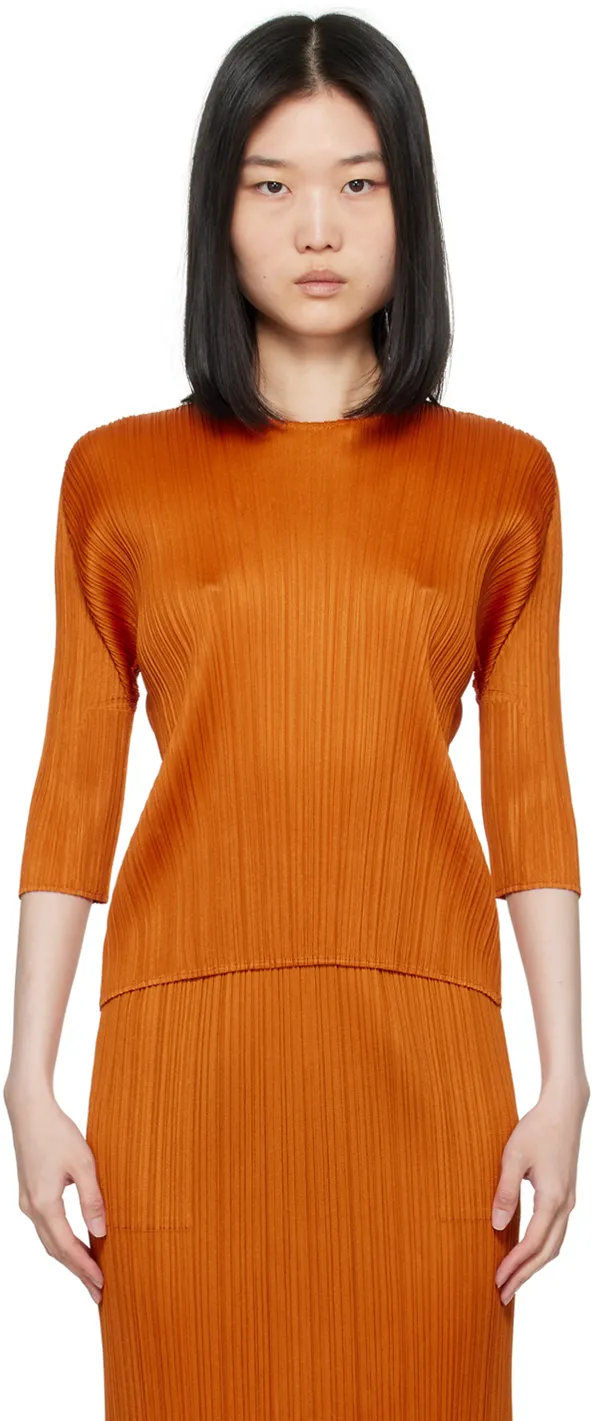   PLEATS PLEASE ISSEY MIYAKE  Orange Monthly Colors April Top