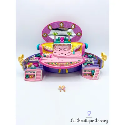 Polly Pocket Bluebird 1995 Light Up Fashion Show Défilé de mode vanity rose noeud jaune