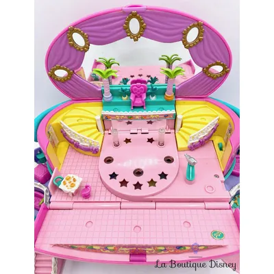 Polly Pocket Bluebird 1995 Light Up Fashion Show Défilé de mode vanity rose noeud jaune