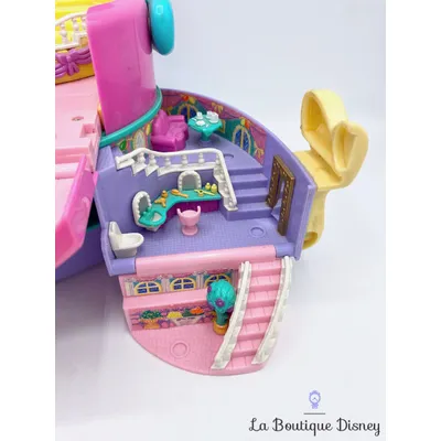 Polly Pocket Bluebird 1995 Light Up Fashion Show Défilé de mode vanity rose noeud jaune