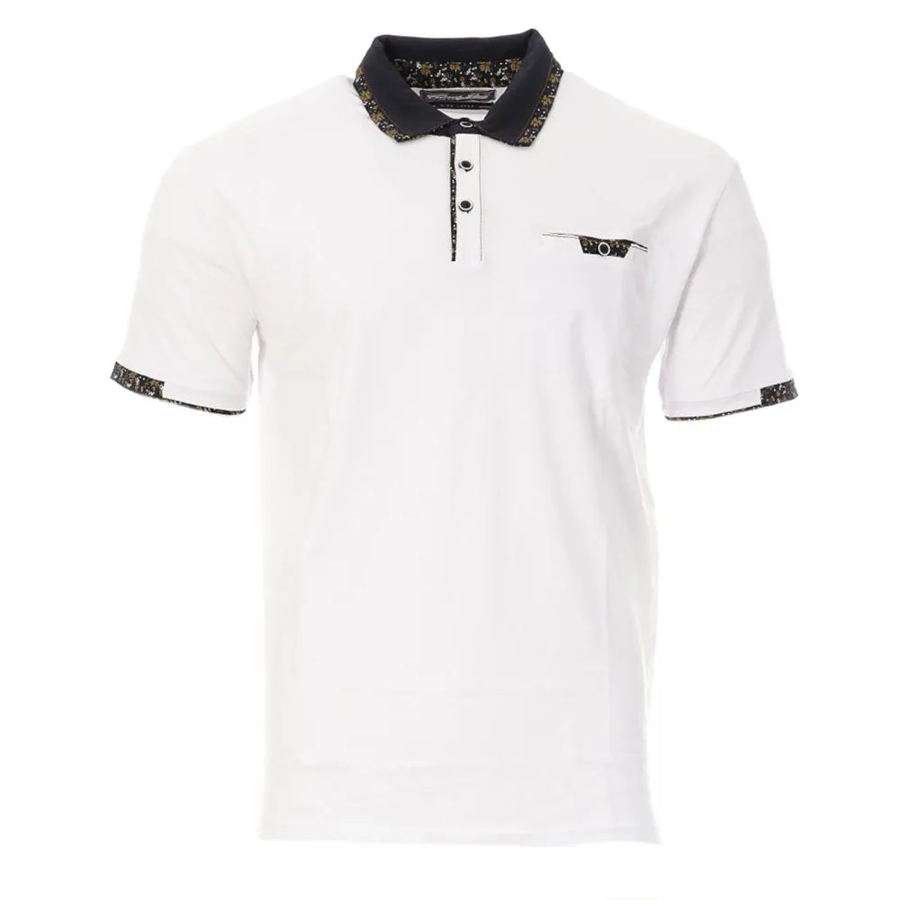 Polo Blanc Homme RMS26 Fleur