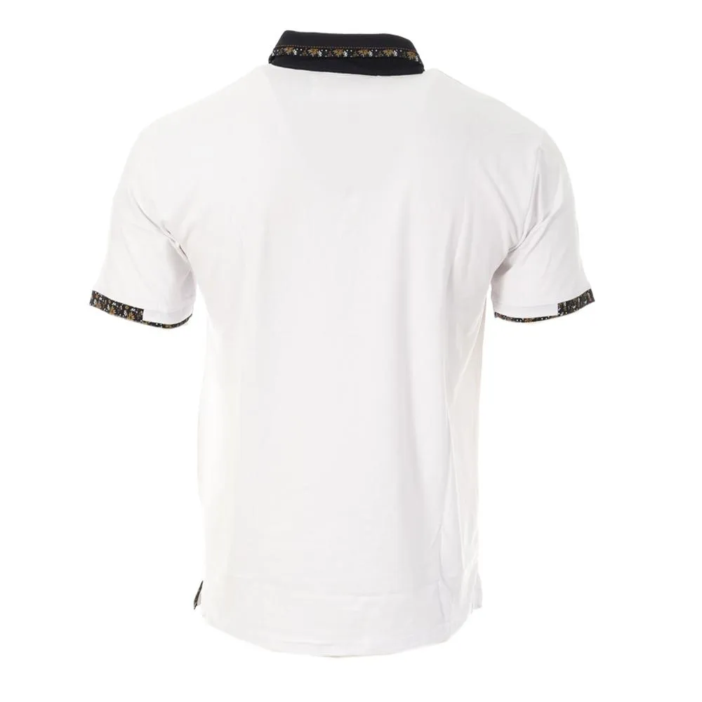 Polo Blanc Homme RMS26 Fleur