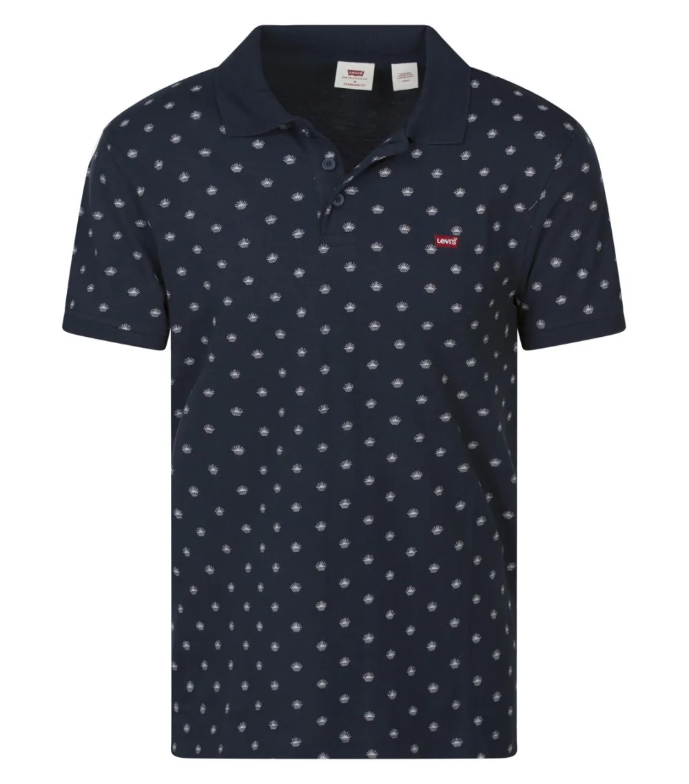 Polo coupe droite Levi's® en coton bleu marine imprimé petits couchers de soleil