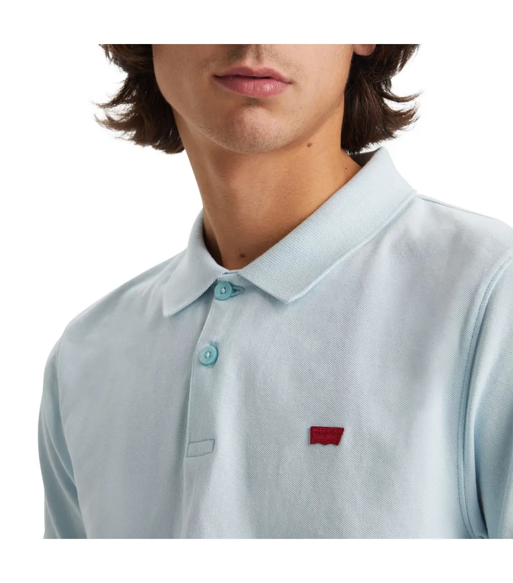 Polo droit à col boutonné Levi's® en coton bleu ciel