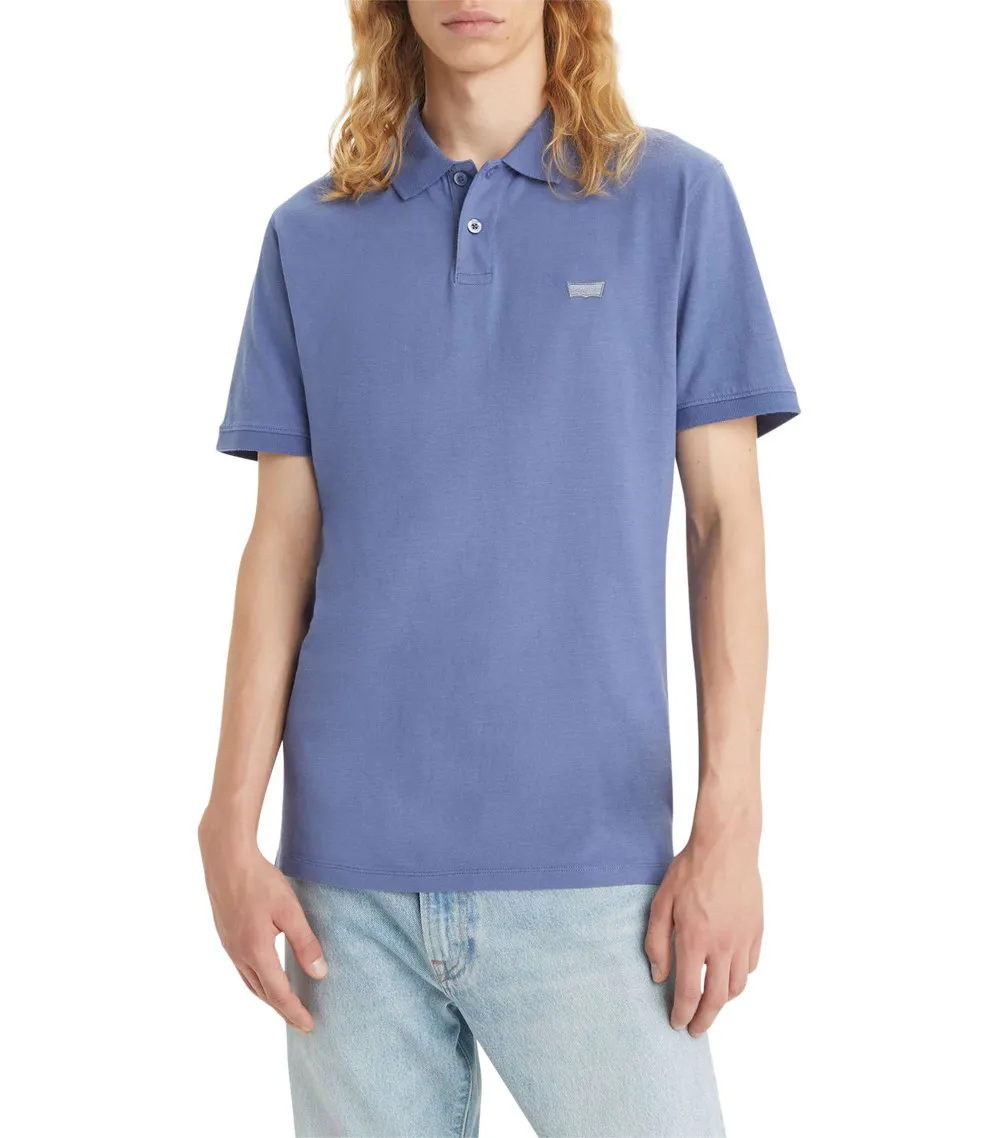 Polo droit à col boutonné Levi's® en coton marine chiné