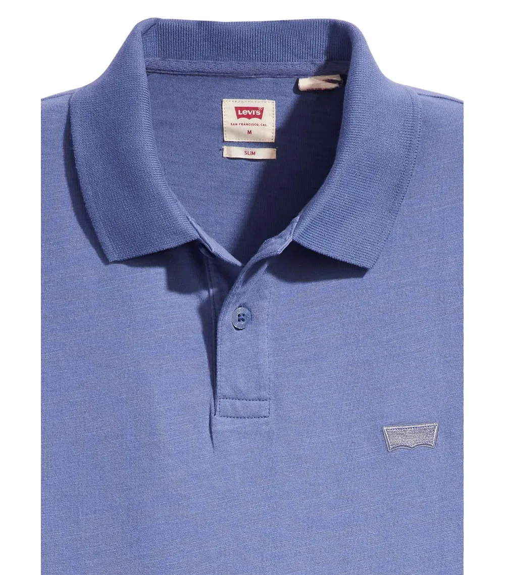 Polo droit à col boutonné Levi's® en coton marine chiné