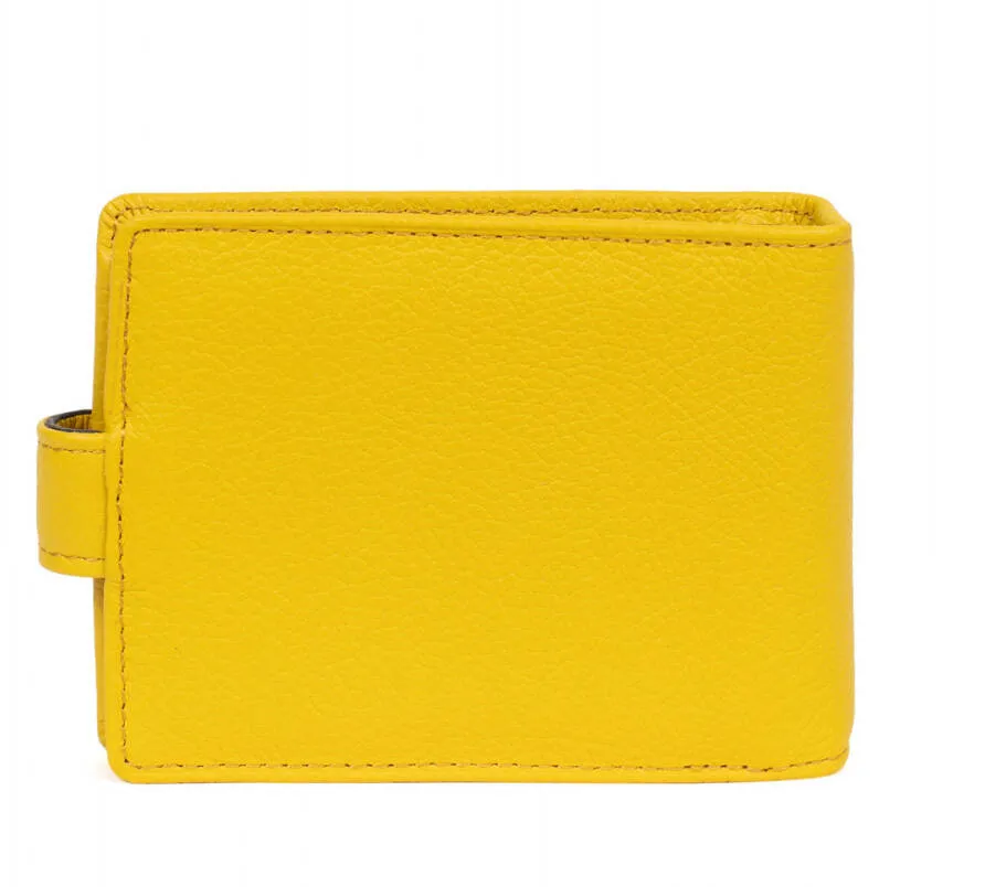 Porte-cartes en cuir de vachette jaune