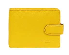 Porte-cartes en cuir de vachette jaune