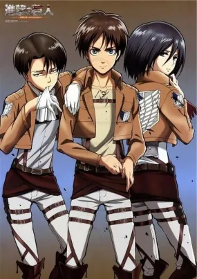 Poster Attaque des Titans  Levi - Eren - Mikasa