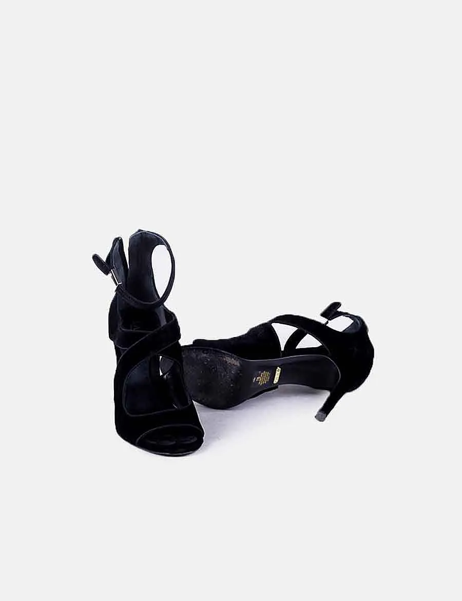 Ralph Lauren Sandales noires en velours