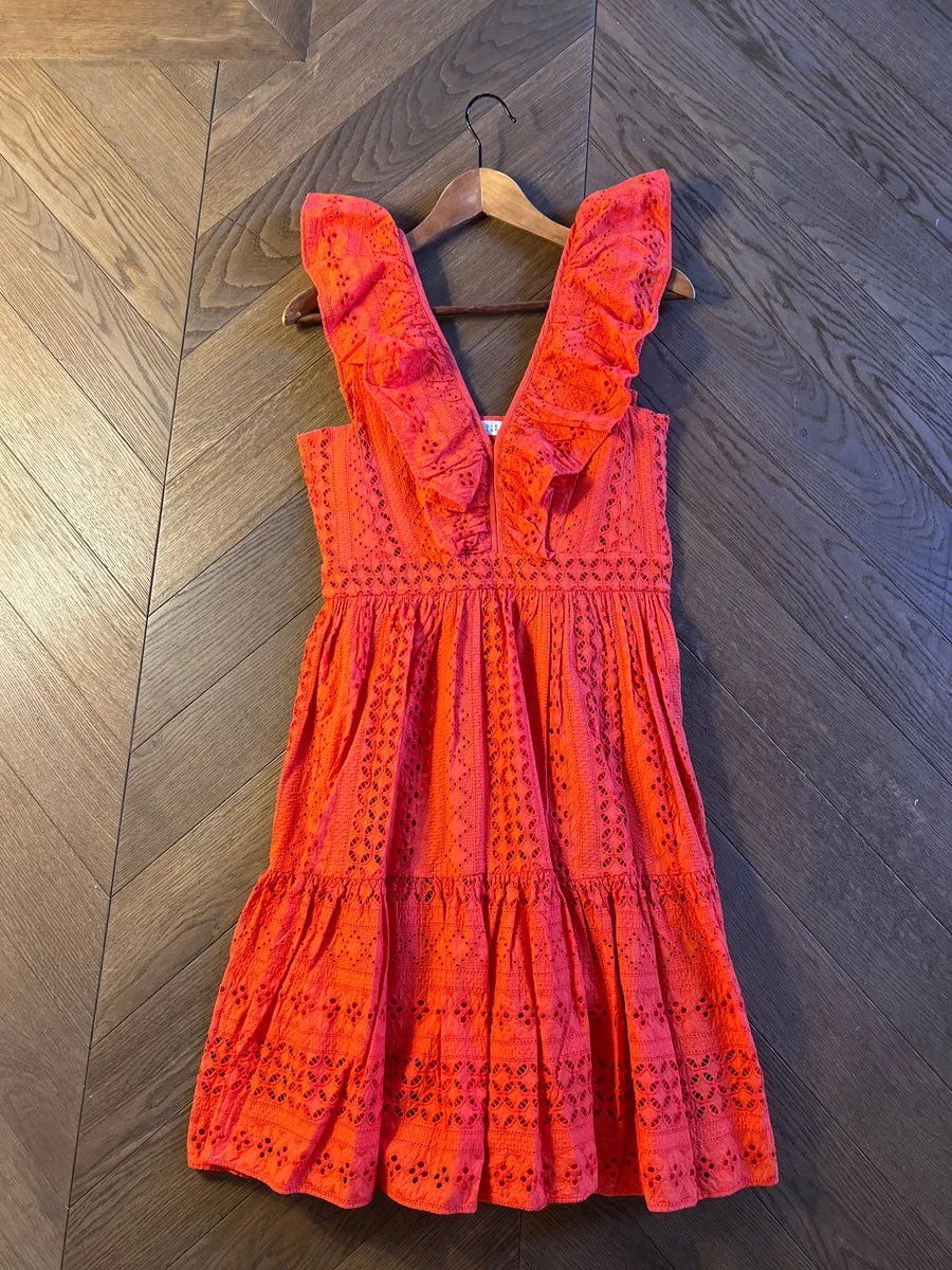 Robe Claudie Pierlot en dentelle rouge