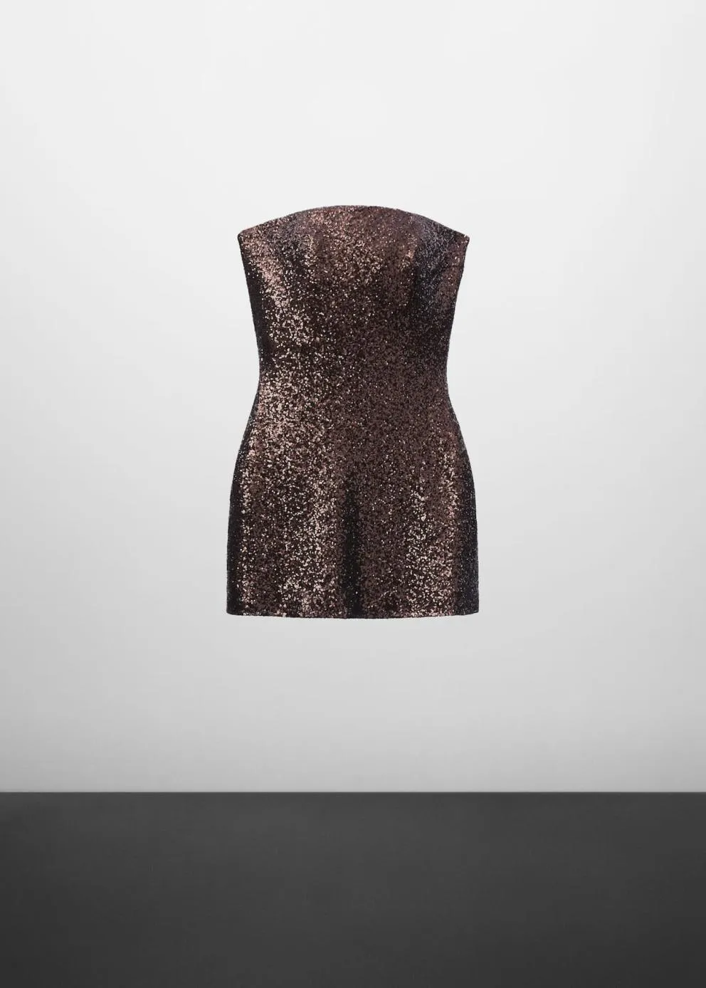 Robes Et Combinaisons | Femme MANGO Robe Bustier à Paillettes Chocolat