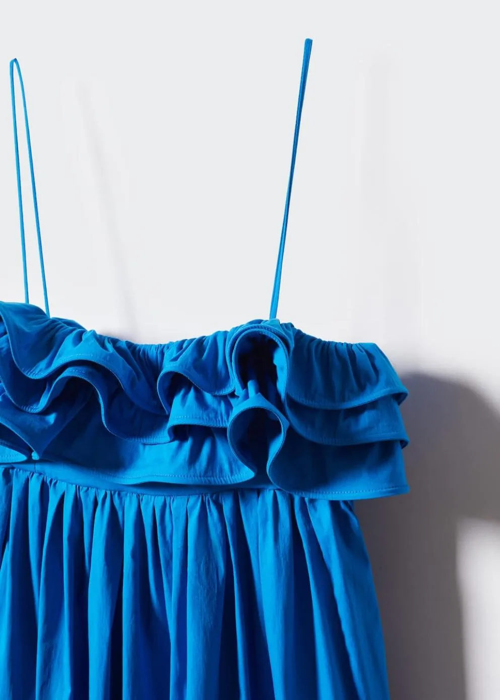 Robes Et Combinaisons | Femme MANGO Robe Longue à Volants Bleu