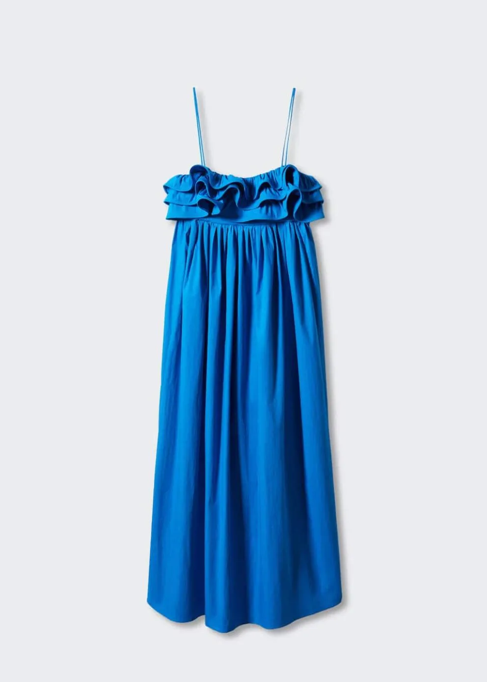 Robes Et Combinaisons | Femme MANGO Robe Longue à Volants Bleu