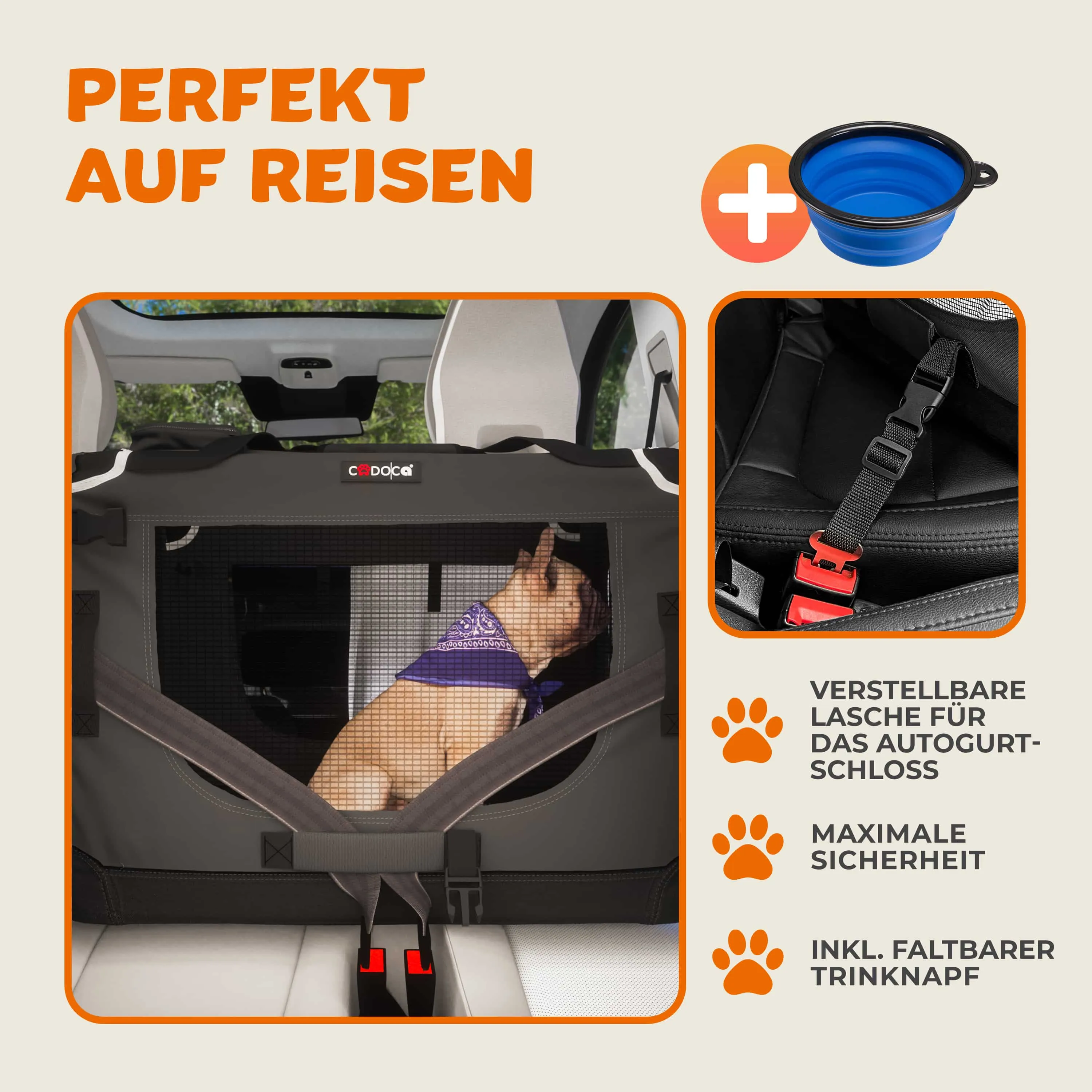 Sac de transport pour chien anthracite XXXL 101x70x70cm | DeubaXXL