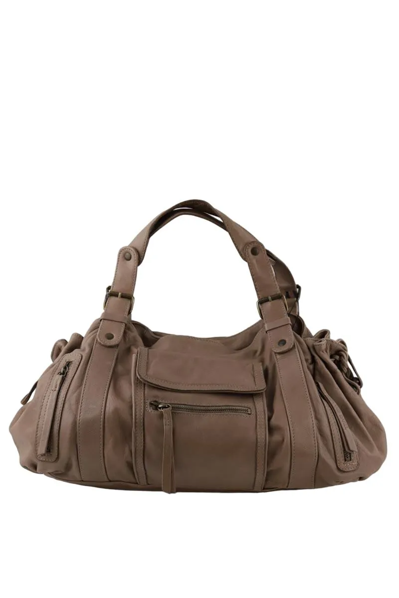 Sac à main en cuir  Gerard Darel 24h beige. Matière principale cuir.