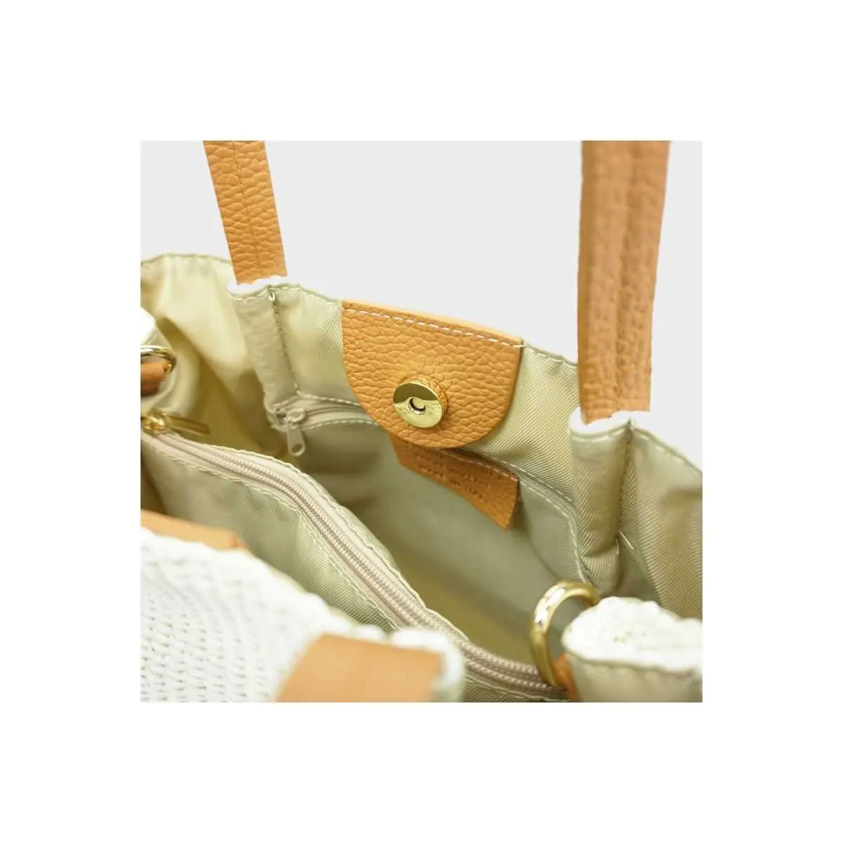 Sac à main en toile garnie cuir pour femme sur pecari