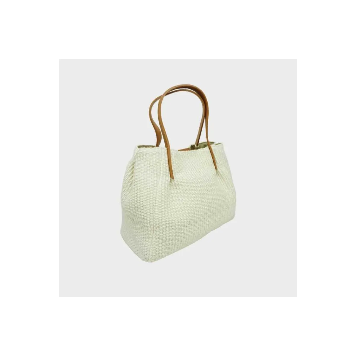 Sac à main en toile garnie cuir pour femme sur pecari