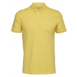 Selected - Polo jaune broderie blanche