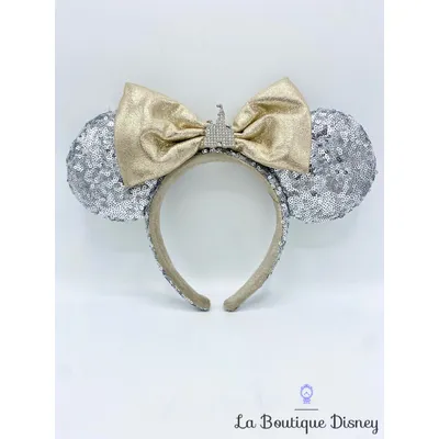 Serre tête Oreilles Minnie Mouse Cinderella Castle sequins Walt Disney World Disney Parks Ears gris château