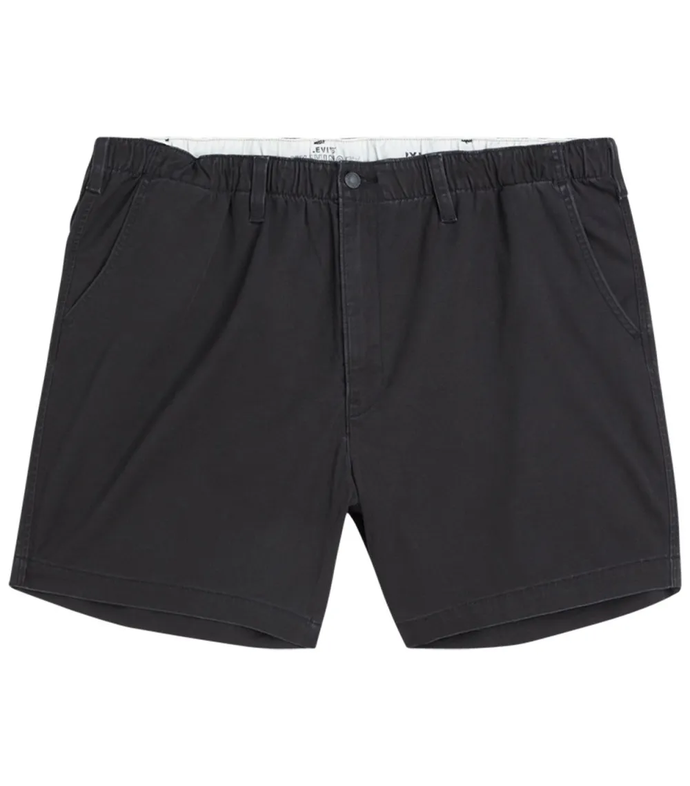 Short 5 poches Levi's® en coton stretch noir uni à coupe courte et taille élastiquée