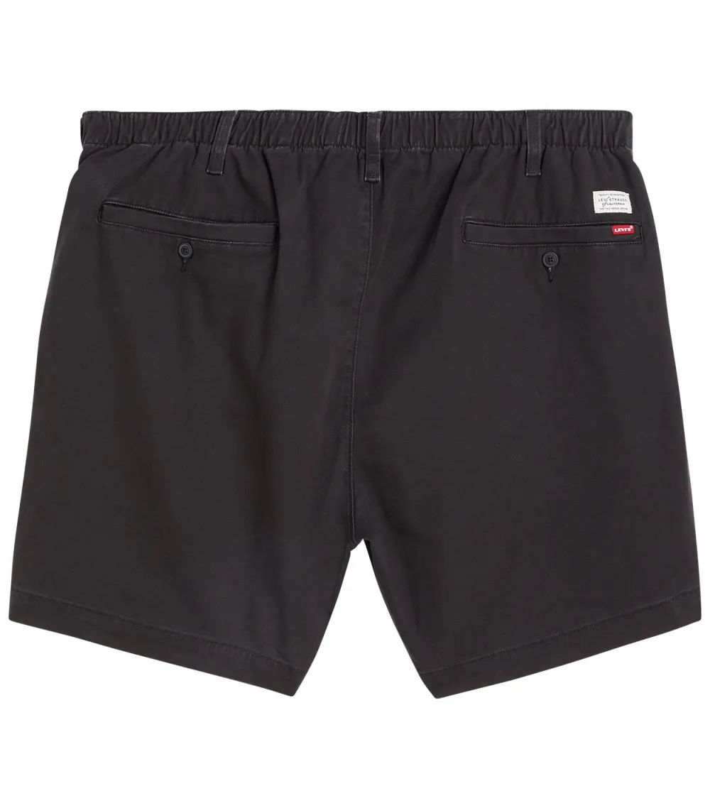 Short 5 poches Levi's® en coton stretch noir uni à coupe courte et taille élastiquée