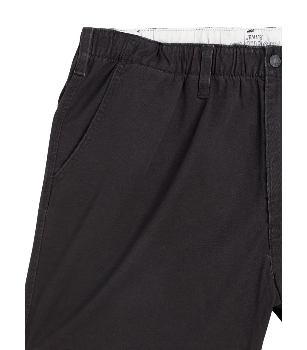 Short 5 poches Levi's® en coton stretch noir uni à coupe courte et taille élastiquée