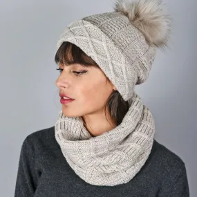 Snood et bonnet Komin Beige